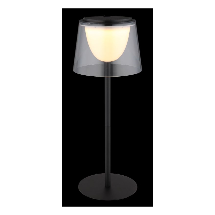 Globo - LED Stmívatelná dotyková venkovní stolní lampa LED/1,8W/5V IP44 1800 mAh černá/čirá