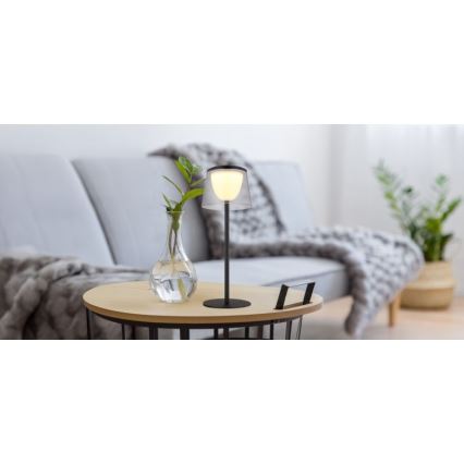 Globo - LED Stmívatelná dotyková venkovní stolní lampa LED/1,8W/5V IP44 1800 mAh černá/kouřová
