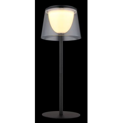 Globo - LED Stmívatelná dotyková venkovní stolní lampa LED/1,8W/5V IP44 1800 mAh černá/kouřová