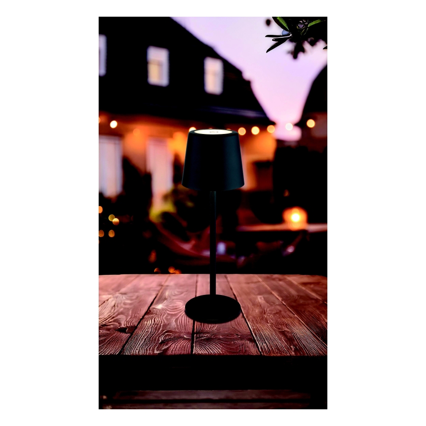 Globo - LED Stmívatelná venkovní dotyková stolní lampa LED/2W/5V 3000/4000/6000K 2200 mAh IP44 černá