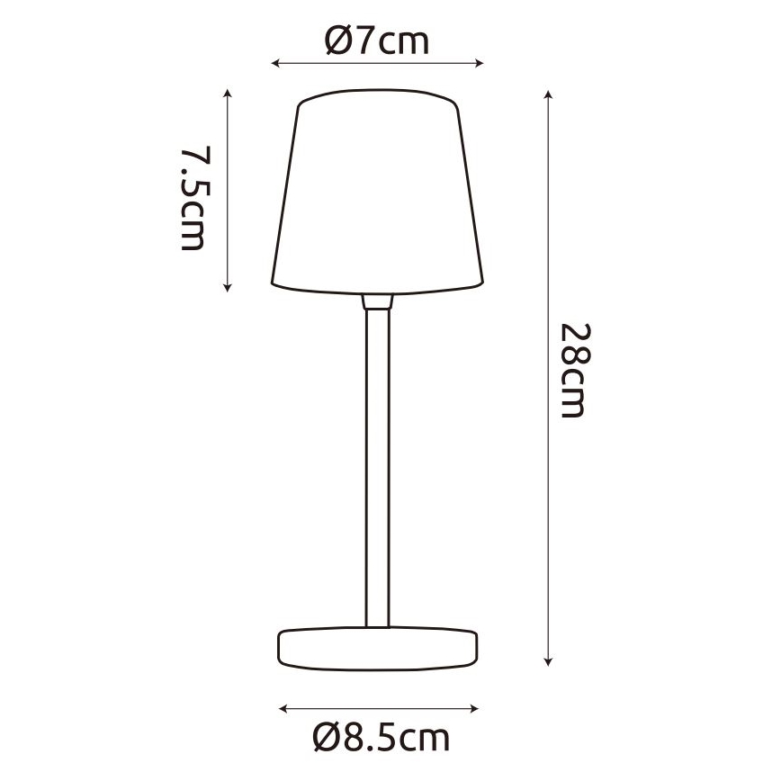 Globo - LED Stmívatelná venkovní dotyková stolní lampa LED/2W/5V 3000/4000/6000K 2200 mAh IP44 černá