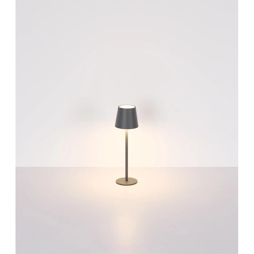 Globo - LED Stmívatelná dotyková nabíjecí venkovní stolní lampa 3v1 LED/3W/5V 3000/4000/5000K IP54 1800 mAh šedá