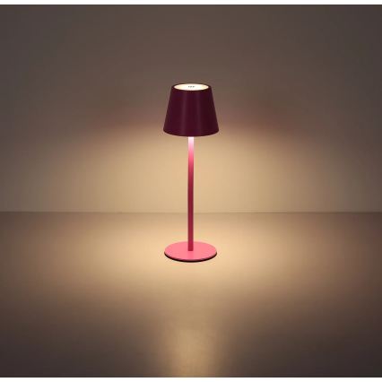 Globo - LED Stmívatelná dotyková nabíjecí venkovní stolní lampa 3v1 LED/3W/5V 3000/4000/5000K IP54 1800 mAh růžová