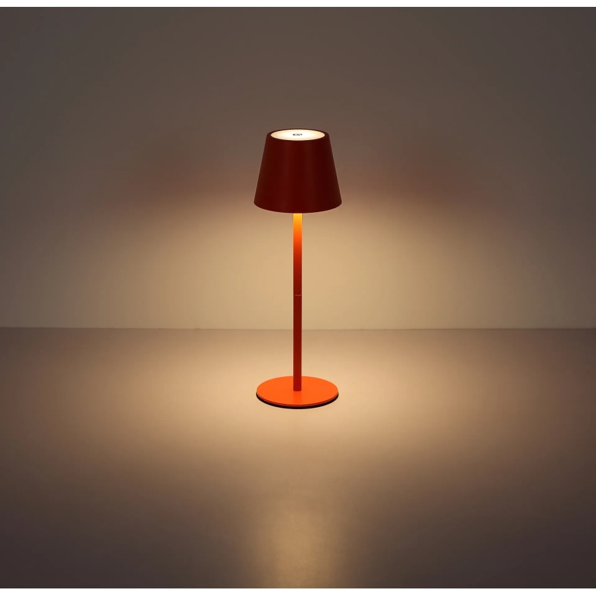 Globo - LED Stmívatelná dotyková nabíjecí venkovní stolní lampa 3v1 LED/3W/5V 3000/4000/5000K IP54 1800 mAh červená