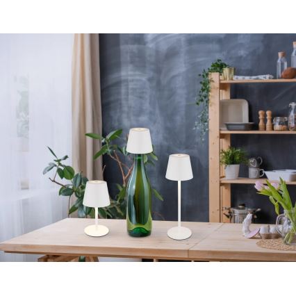 Globo - LED Stmívatelná dotyková nabíjecí venkovní stolní lampa 3v1 LED/3W/5V 3000/4000/5000K IP54 1800 mAh bílá