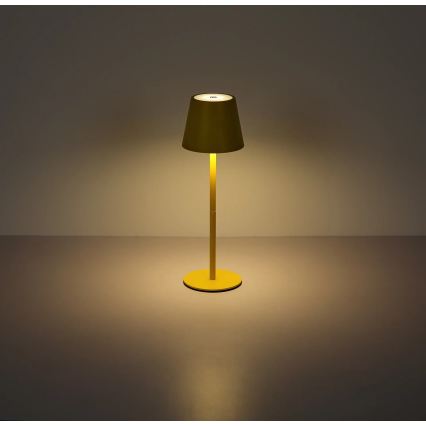 Globo - LED Stmívatelná dotyková nabíjecí venkovní stolní lampa 3v1 LED/3W/5V 3000/4000/5000K IP54 1800 mAh žlutá