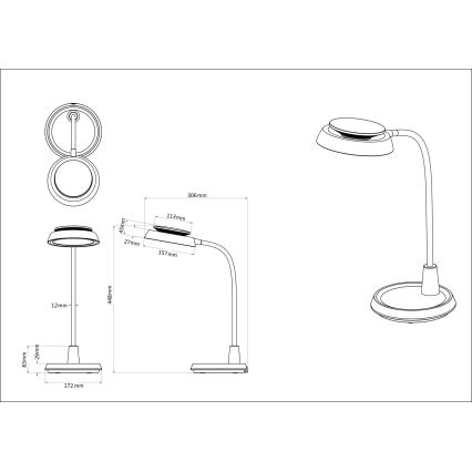 Globo - LED Stmívatelná dotyková stolní lampa LED/12W/230V 3000/4000/6500K bílá