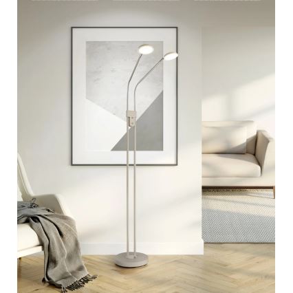 Globo - LED Stmívatelná stojací lampa 2xLED/6,5W/230V 2700/3350/4000K béžová