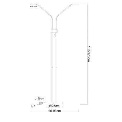 Globo - LED Stmívatelná stojací lampa 2xLED/6,5W/230V 2700/3350/4000K béžová