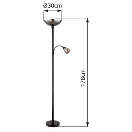 Globo - Stojací lampa 1xE27/60W/230V + 1xE14/40W