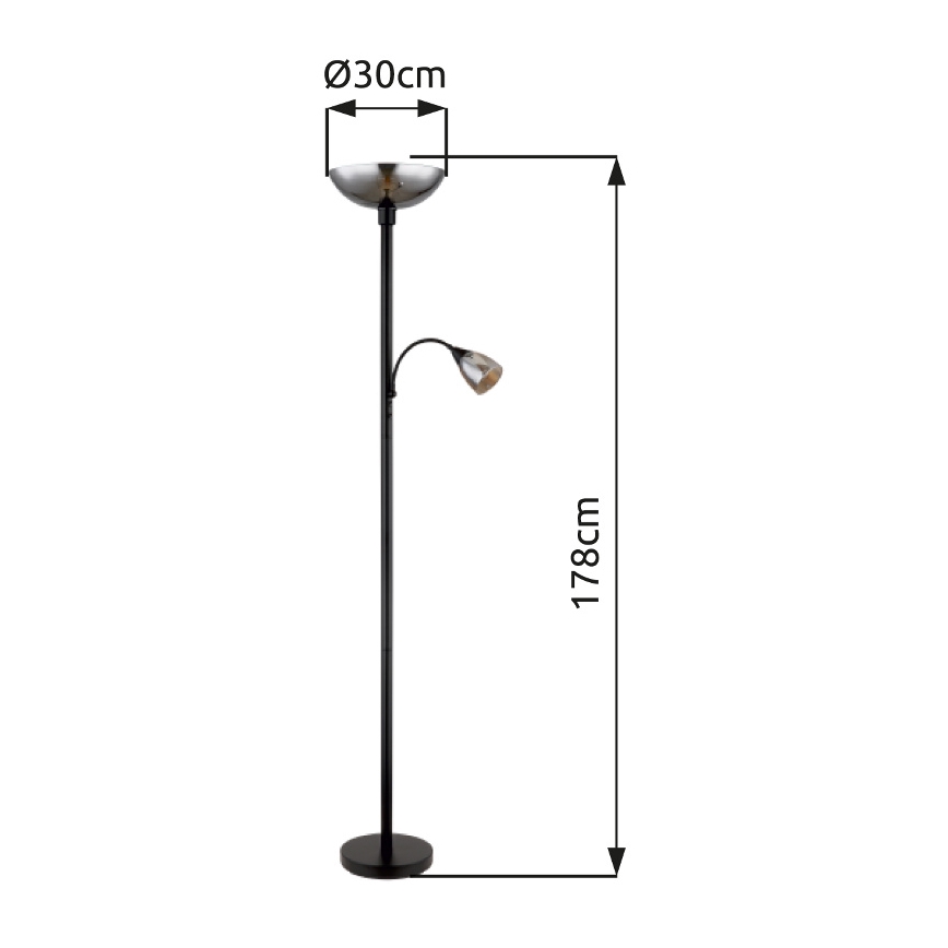 Globo - Stojací lampa 1xE27/60W/230V + 1xE14/40W