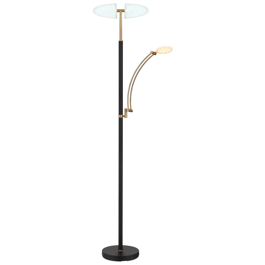 Globo - LED Stmívatelná stojací lampa LED/40W/230V + LED/5,5W 2700/4000/6000K černá