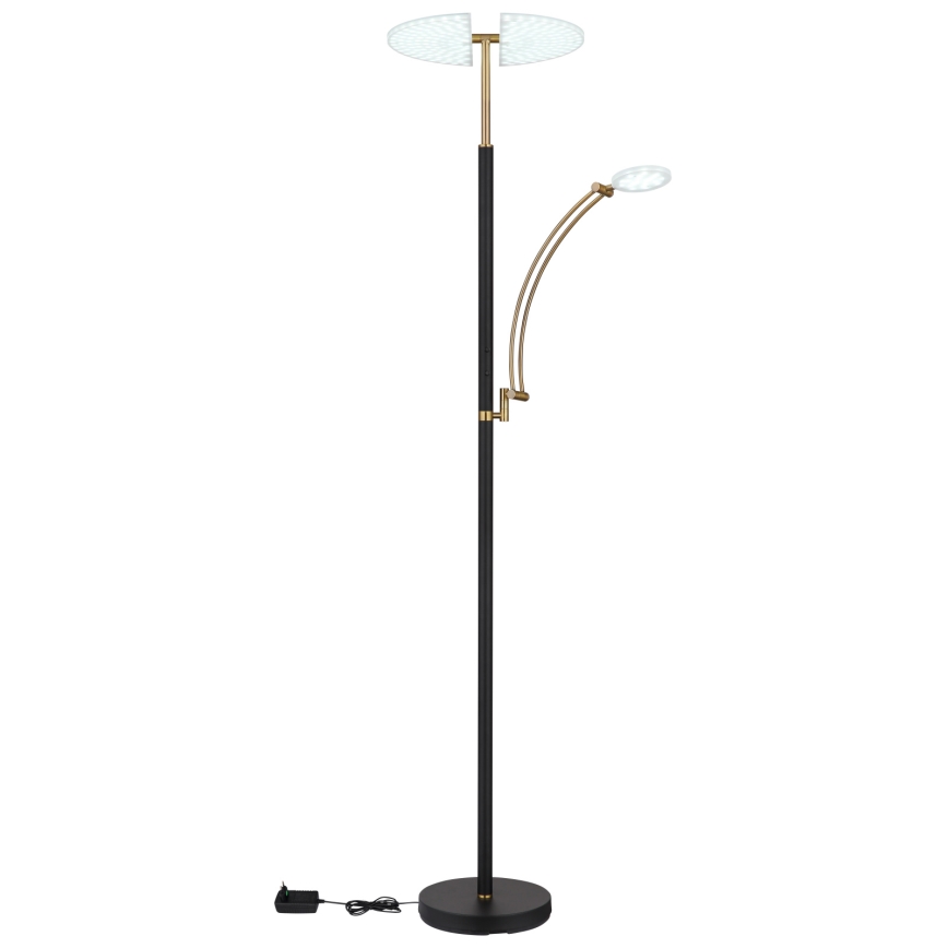 Globo - LED Stmívatelná stojací lampa LED/40W/230V + LED/5,5W 2700/4000/6000K černá
