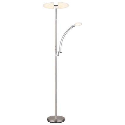 Globo - LED Stmívatelná stojací lampa LED/40W/230V + LED/5,5W 2700/4000/6000K matný chrom