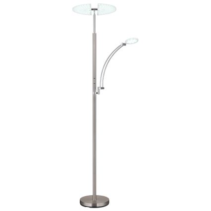 Globo - LED Stmívatelná stojací lampa LED/40W/230V + LED/5,5W 2700/4000/6000K matný chrom