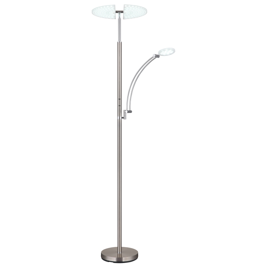 Globo - LED Stmívatelná stojací lampa LED/40W/230V + LED/5,5W 2700/4000/6000K matný chrom