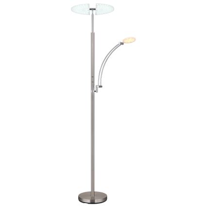 Globo - LED Stmívatelná stojací lampa LED/40W/230V + LED/5,5W 2700/4000/6000K matný chrom