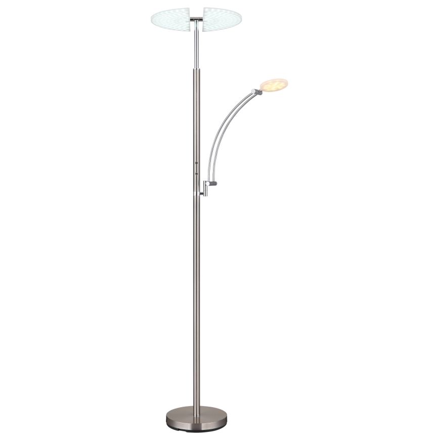 Globo - LED Stmívatelná stojací lampa LED/40W/230V + LED/5,5W 2700/4000/6000K matný chrom