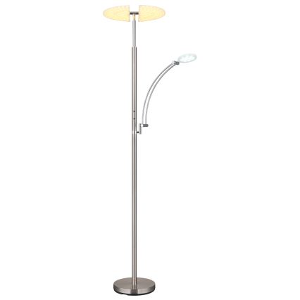 Globo - LED Stmívatelná stojací lampa LED/40W/230V + LED/5,5W 2700/4000/6000K matný chrom