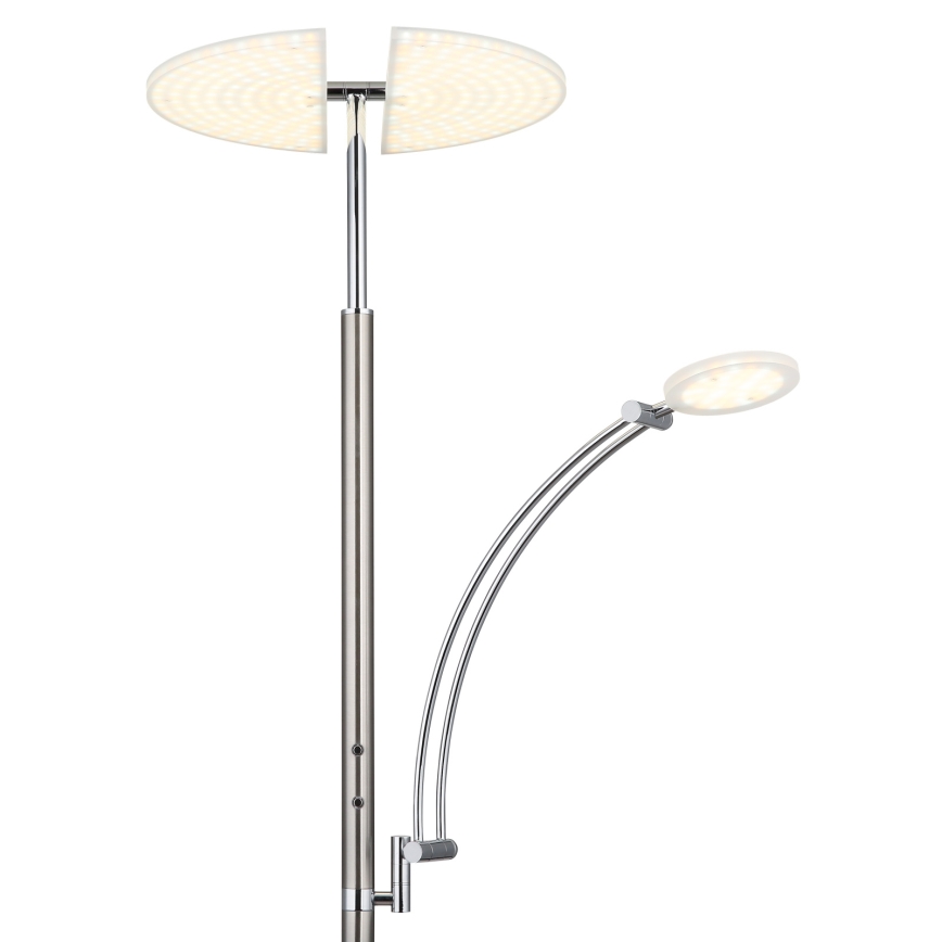Globo - LED Stmívatelná stojací lampa LED/40W/230V + LED/5,5W 2700/4000/6000K matný chrom