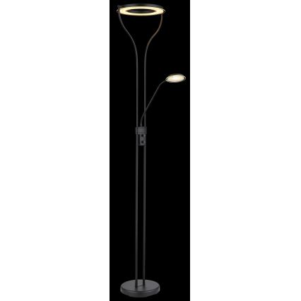 Globo - LED Stmívatelná stojací lampa LED/20W/230V + LED/4W 3000K černá