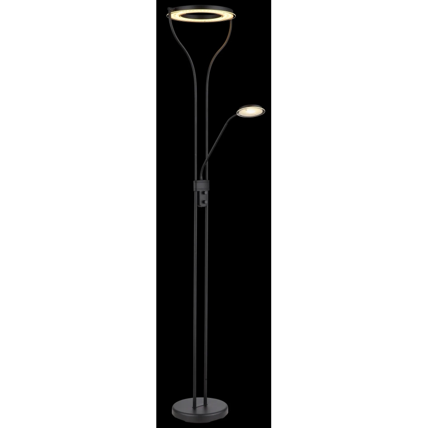 Globo - LED Stmívatelná stojací lampa LED/20W/230V + LED/4W 3000K černá