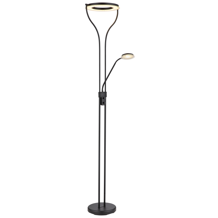 Globo - LED Stmívatelná stojací lampa LED/20W/230V + LED/4W 3000K černá