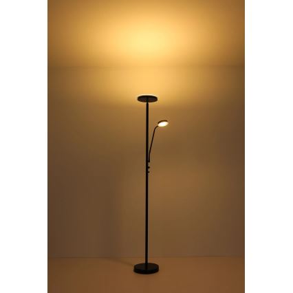 Globo - LED Stmívatelná stojací lampa LED/18,5W/230V + LED/4,5W 3000K černá