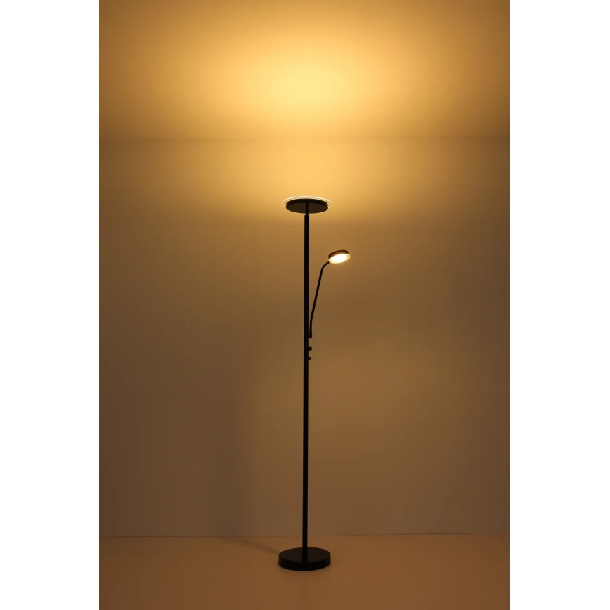 Globo - LED Stmívatelná stojací lampa LED/18,5W/230V + LED/4,5W 3000K černá