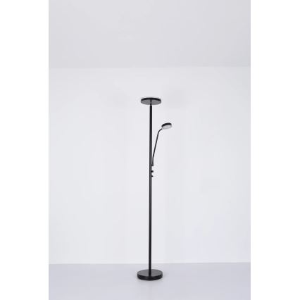 Globo - LED Stmívatelná stojací lampa LED/18,5W/230V + LED/4,5W 3000K černá