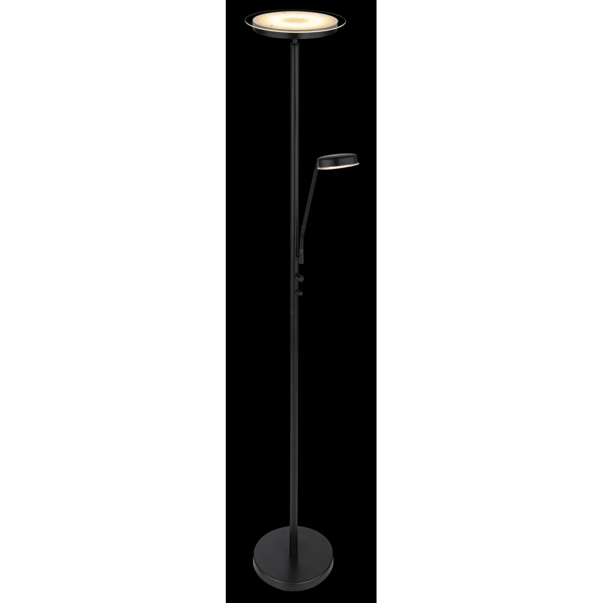 Globo - LED Stmívatelná stojací lampa LED/18,5W/230V + LED/4,5W 3000K černá