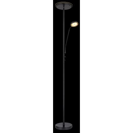 Globo - LED Stmívatelná stojací lampa LED/18,5W/230V + LED/4,5W 3000K černá