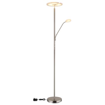 Globo - LED Stmívatelná stojací lampa LED/28W/230V + LED/5W 3000K lesklý chrom