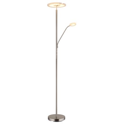 Globo - LED Stmívatelná stojací lampa LED/28W/230V + LED/5W 3000K matný chrom