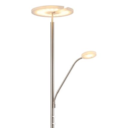 Globo - LED Stmívatelná stojací lampa LED/28W/230V + LED/5W 3000K matný chrom