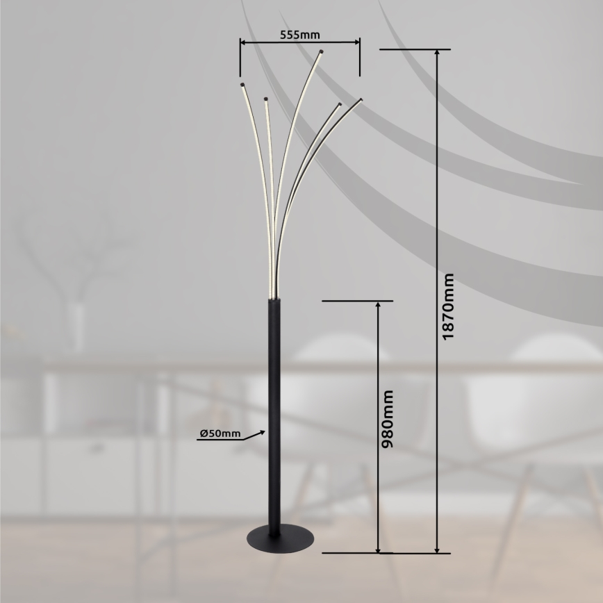 Globo - LED Stmívatelná stojací lampa LED/36W/230V 3000-6000K Wi-Fi Tuya + dálkové ovládání