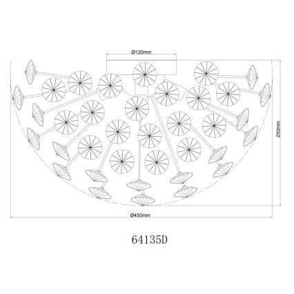 Globo - LED Stropní svítidlo 4xG9/3,5W/230V pr. 45 cm zlatá