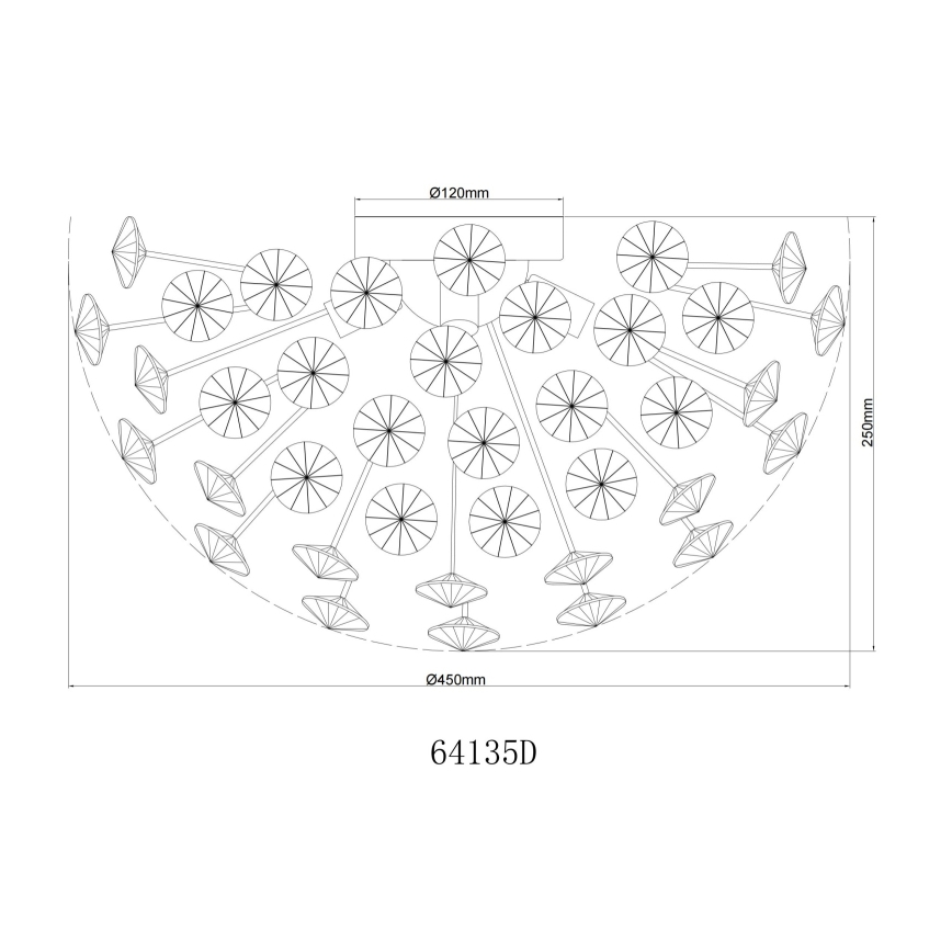 Globo - LED Stropní svítidlo 4xG9/3,5W/230V pr. 45 cm zlatá