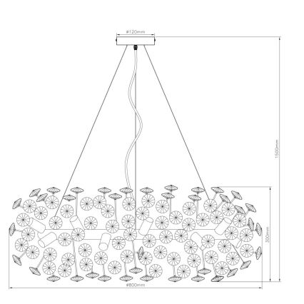 Globo - LED Křišťálový lustr na lanku 20xG9/3,5W/230V