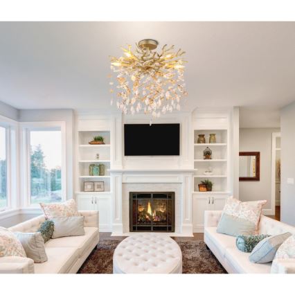 Globo - Lustr na tyči 6xE14/40W/230V zlatá