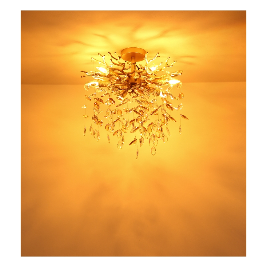 Globo - Lustr na tyči 6xE14/40W/230V zlatá