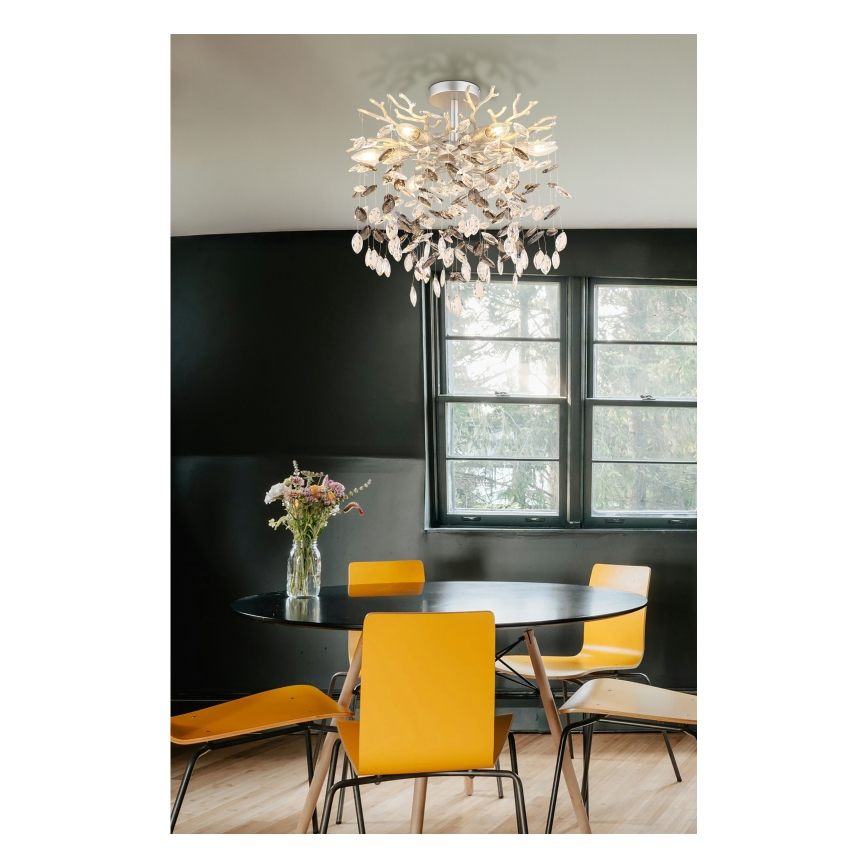 Globo - Lustr na tyči 6xE14/40W/230V stříbrná