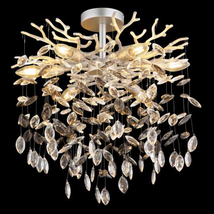 Globo - Lustr na tyči 6xE14/40W/230V stříbrná