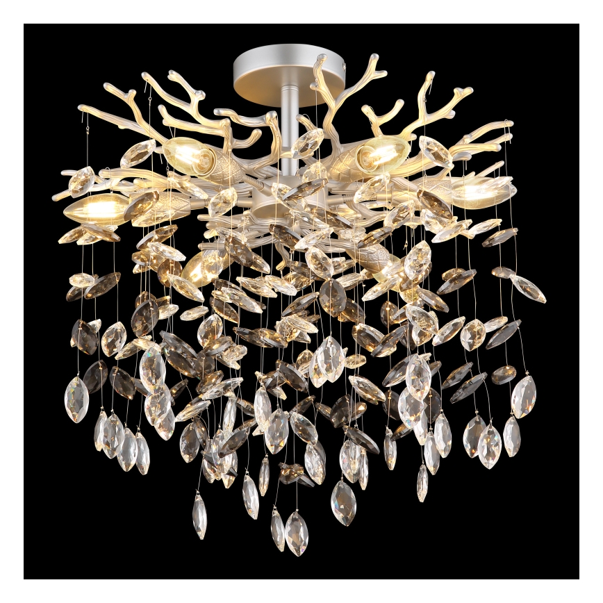 Globo - Lustr na tyči 6xE14/40W/230V stříbrná