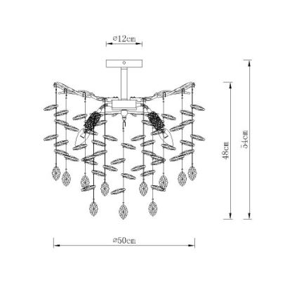 Globo - Lustr na tyči 6xE14/40W/230V stříbrná