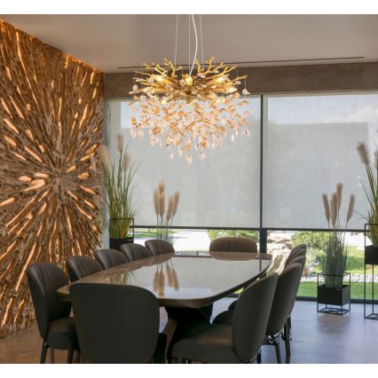 Globo - Lustr na lanku 8xE14/40W/230V zlatá