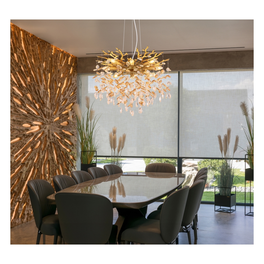 Globo - Lustr na lanku 8xE14/40W/230V zlatá