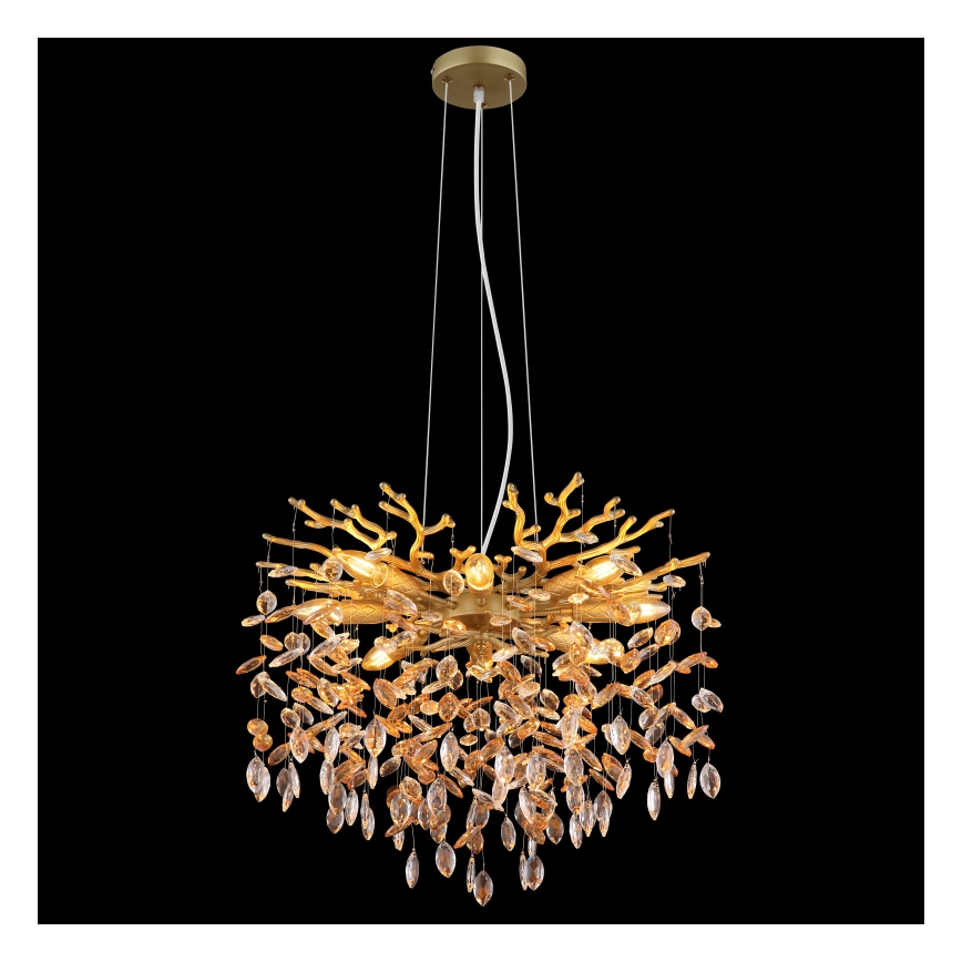 Globo - Lustr na lanku 8xE14/40W/230V zlatá