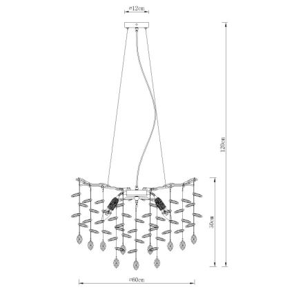 Globo - Lustr na lanku 8xE14/40W/230V zlatá