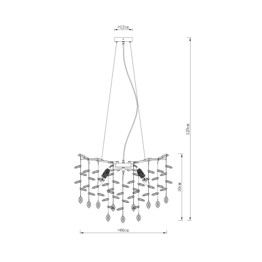 Globo - Lustr na lanku 8xE14/40W/230V zlatá
